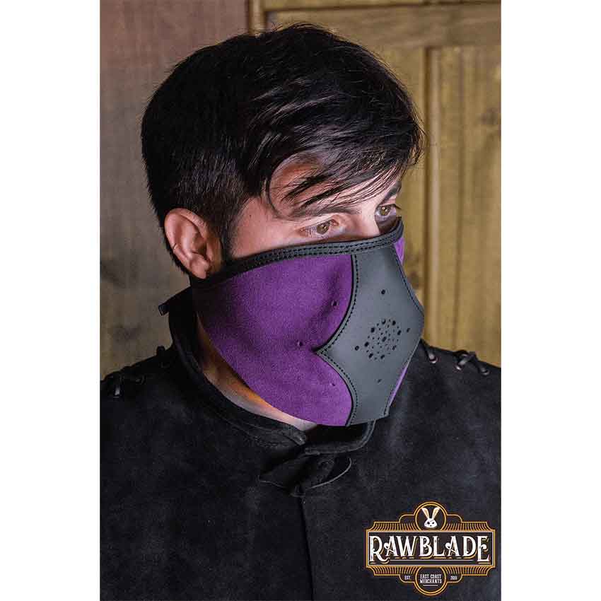 Akku Split Leather Mask - Purple