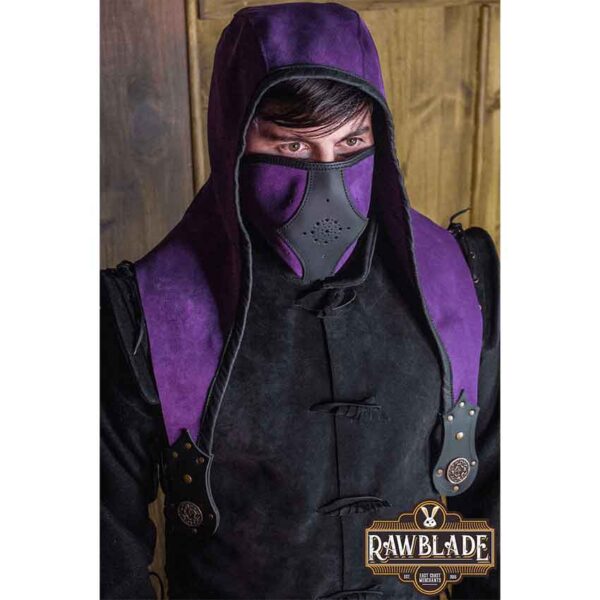 Akku Split Leather Mask - Purple