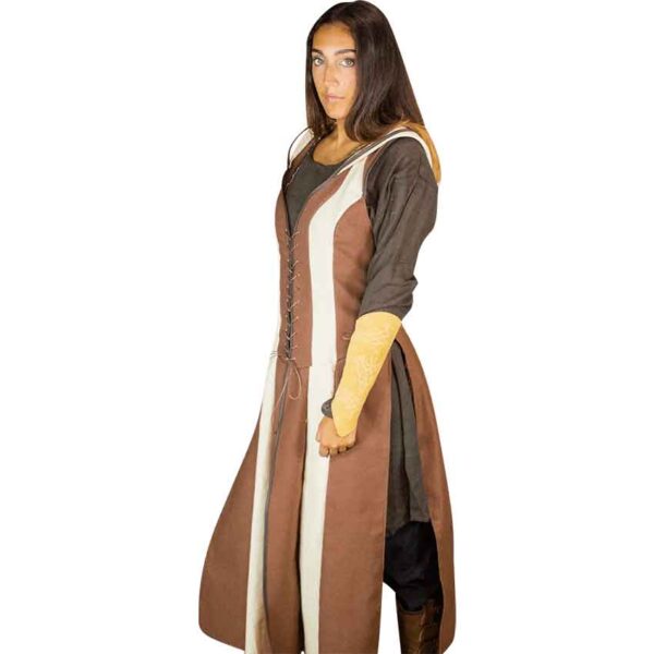 Arylith Archer Cotton Tunic - Brown/Beige