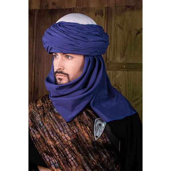 Azraq Turban - White and Blue
