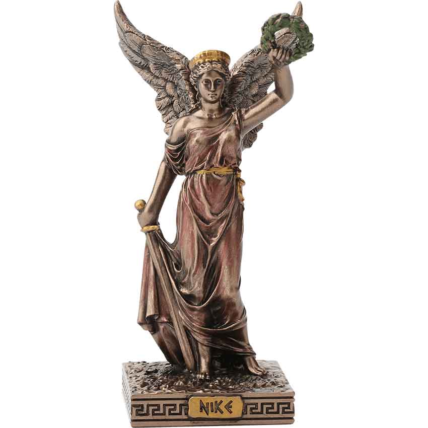 banco musical Afectar Bronze Nike Greek Pantheon Statue