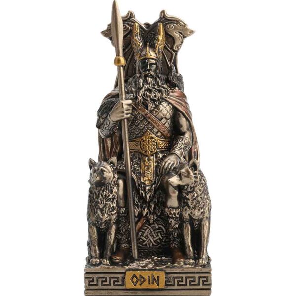 Bronze Enthroned Odin Statue