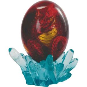 Red Dragon in Clear Egg Statue