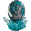 Blue Dragon in Clear Egg Statue
