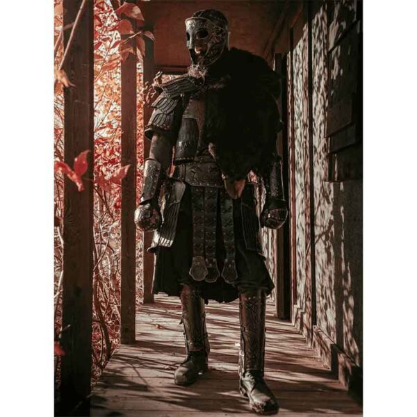Odomar Viking Leather Gauntlets - Ashen