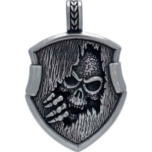 Medieval Shield and Skull Pendant