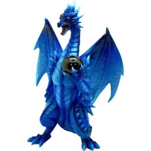 Blue Dragon with Orb Statue