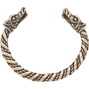 Large Viking Wolf Bracelet - Bronze