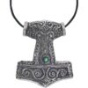 Skane Thors Hammer Viking Necklace - Green