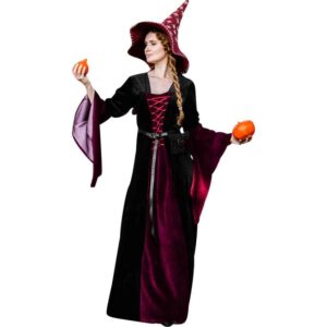 Circe Medieval Witch Dress - Black/Red