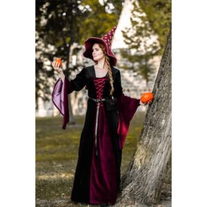 Circe Medieval Witch Dress - Black/Red