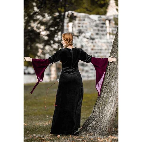 Circe Medieval Witch Dress - Black/Red