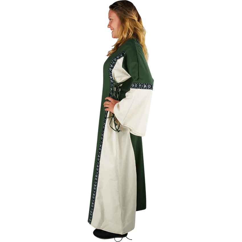 Sophie Medieval Dress - Green/Natural