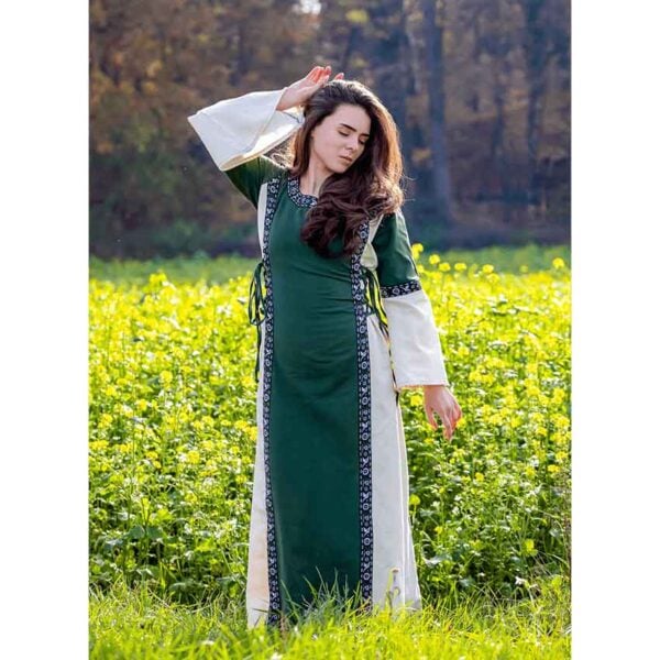 Sophie Medieval Dress - Green/Natural