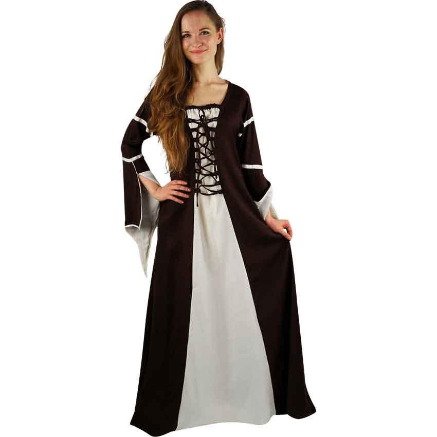 Larissa Medieval Dress - Brown/Natural