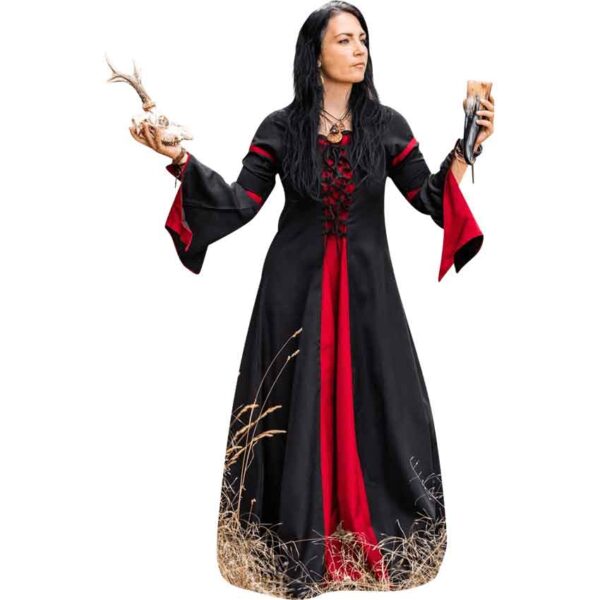 Larissa Medieval Dress - Black/Red