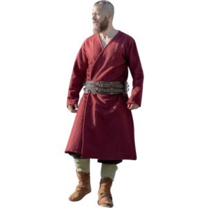 Balder Wool Viking Coat - Red