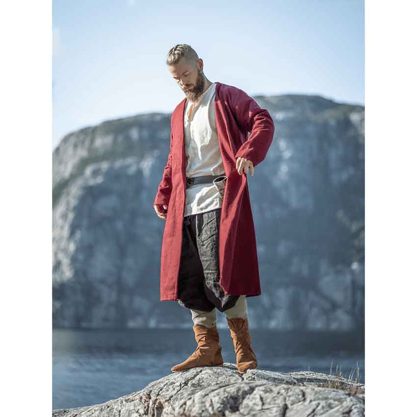 Balder Wool Viking Coat Red