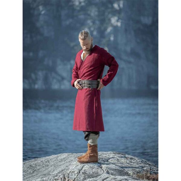 Balder Wool Viking Coat - Red