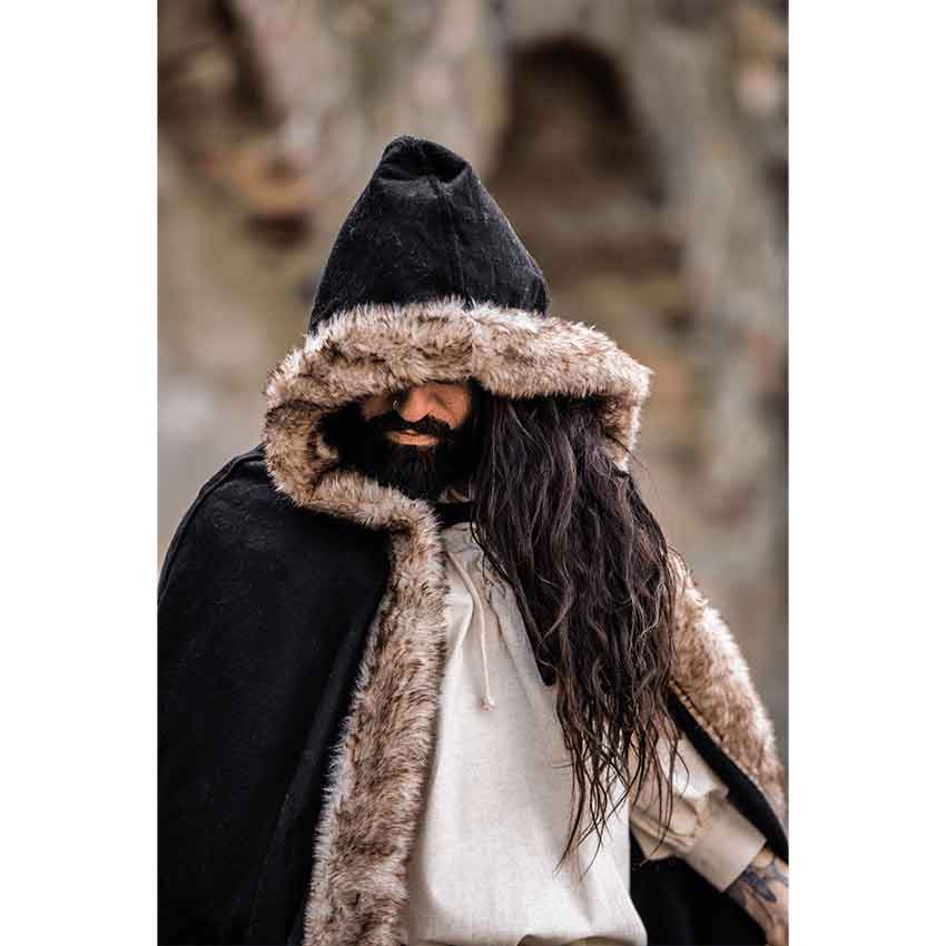 Viking Hooded Unisex Fur-trimmed Capelet - Cappel's