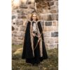 Fjell Faux Fur Trim Viking Cape - Black