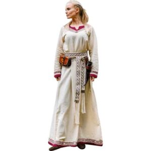 Lagertha Viking Dress - Natural/Red
