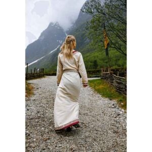 Lagertha Viking Dress - Natural/Red