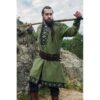 Erik Leather Trim Viking Tunic - Green