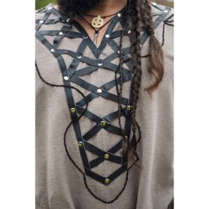 Erik Leather Trim Viking Tunic - Sand