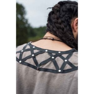 Erik Leather Trim Viking Tunic - Sand