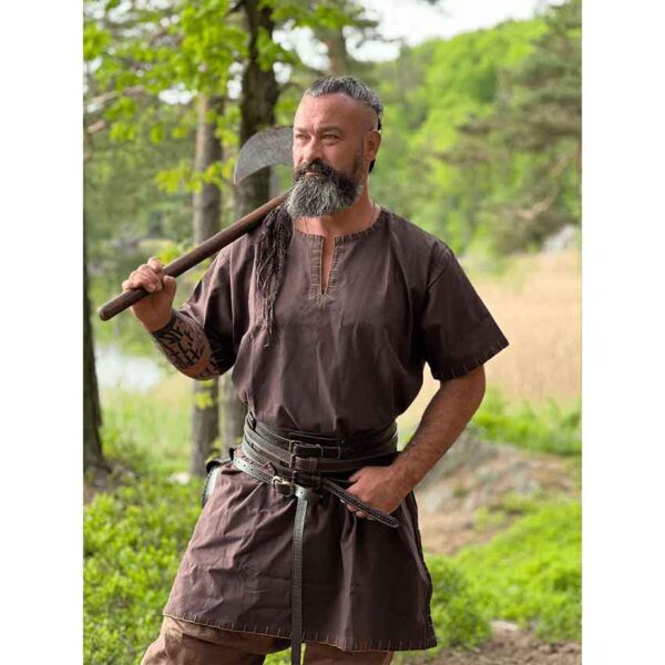 Theobald Short Sleeve Viking Tunic - Brown