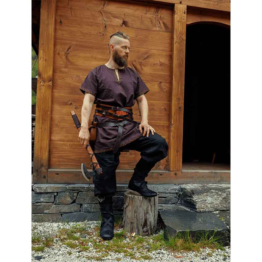 Harbard Short Sleeve Viking Tunic - Dark Brown