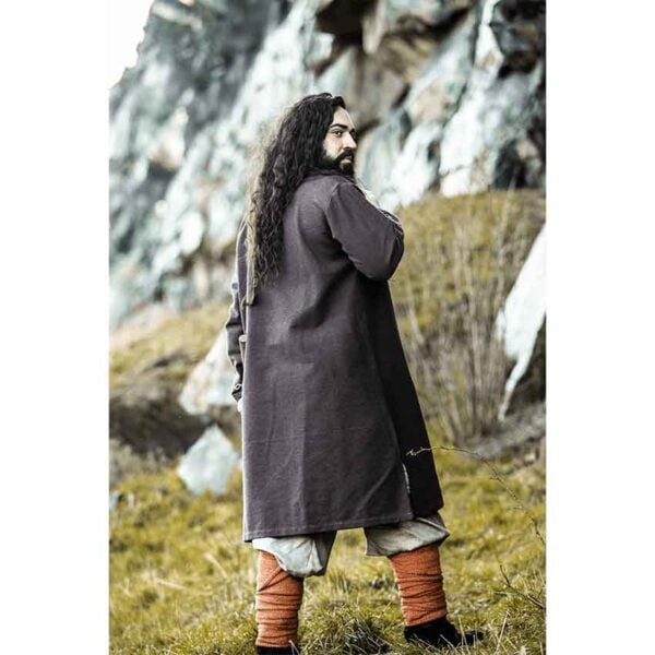 Freki Embroidered Viking Tunic - Brown - Image 10