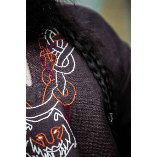 Freki Embroidered Viking Tunic - Brown - Image 15