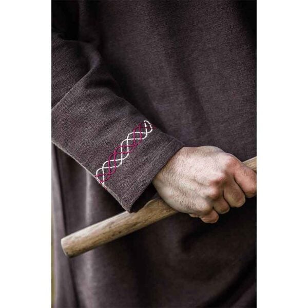 Freki Embroidered Viking Tunic - Brown - Image 16