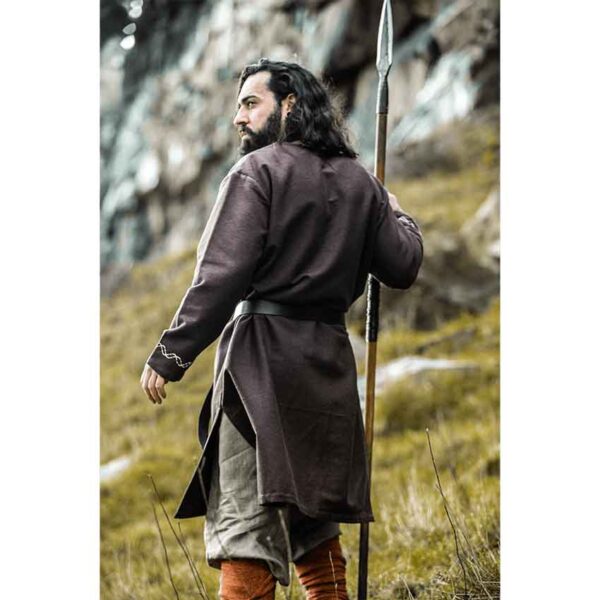 Freki Embroidered Viking Tunic - Brown - Image 5