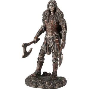 Dual Axe Viking Warrioress Statue