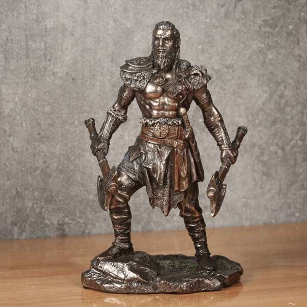 Dual Axe Viking Warrior Statue