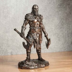 Dual Axe Viking Warrior Statue