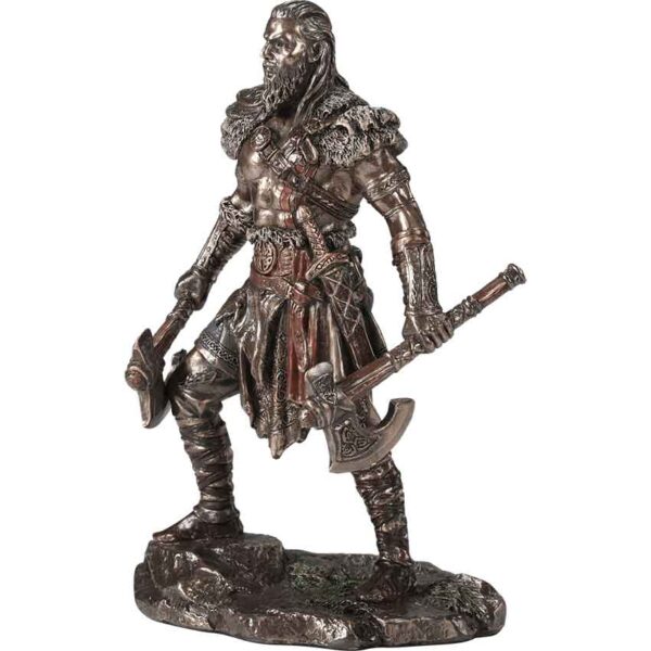Dual Axe Viking Warrior Statue