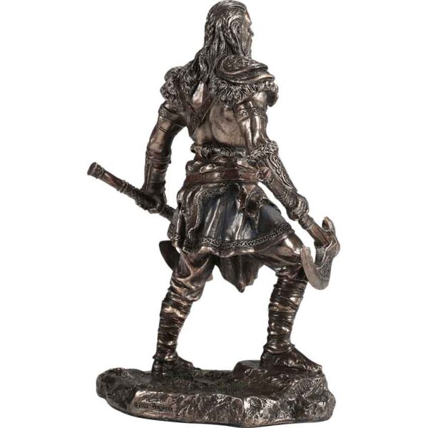 Dual Axe Viking Warrior Statue