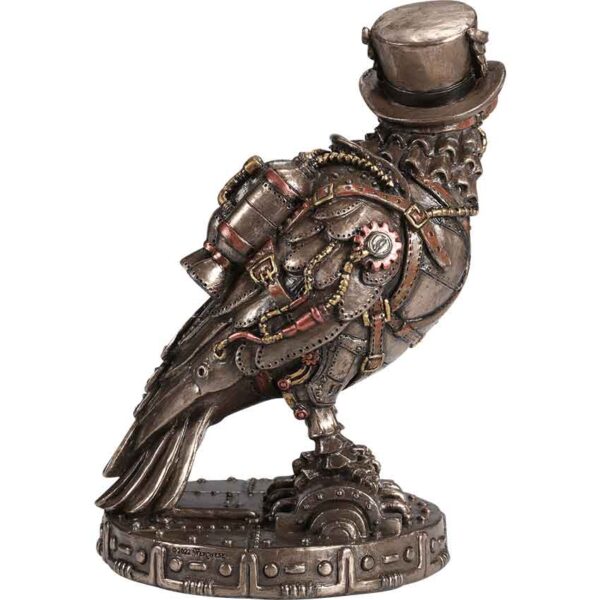 Bronze Steampunk Raven Statue