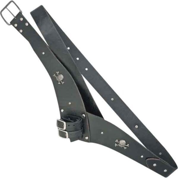 Pirate Skull Leather Baldric