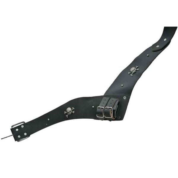 Pirate Skull Leather Baldric