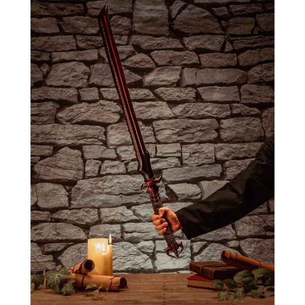 Engraved Dark Blood LARP Katana - Red - 44 Inches