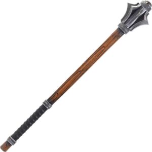 Wood Effect Flanged LARP Mace - 36 Inches