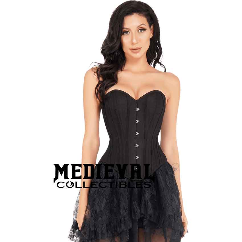 white christmas dresses Viking Women's Black Corset Dress – Gothic Steampunk Pirate Costume main image 0