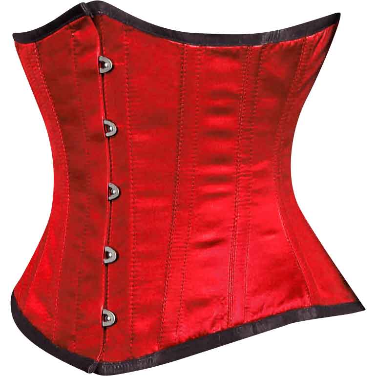 Oram Red Satin Brocade Underbust Corset main image 0