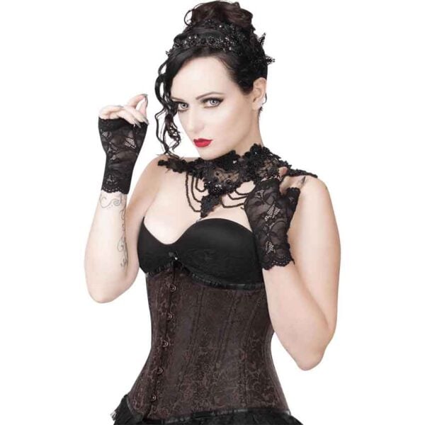 Cleopatra Brown Brocade Waist Training Corset