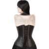 Black Faux Leather Waist Reducing Overbust Corset
